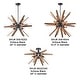 preview thumbnail 3 of 10, Bernice Antique Black Sputnik Natural Wood 6-light Chandelier