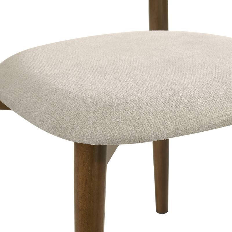 Roundhill Furniture Arnott Upholstered Dining Chairs, Set of 2, Walnut Finish.