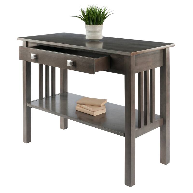 Stafford Console Hall Table, Oyster Gray - 40 x 17.87 x 29.92 inches
