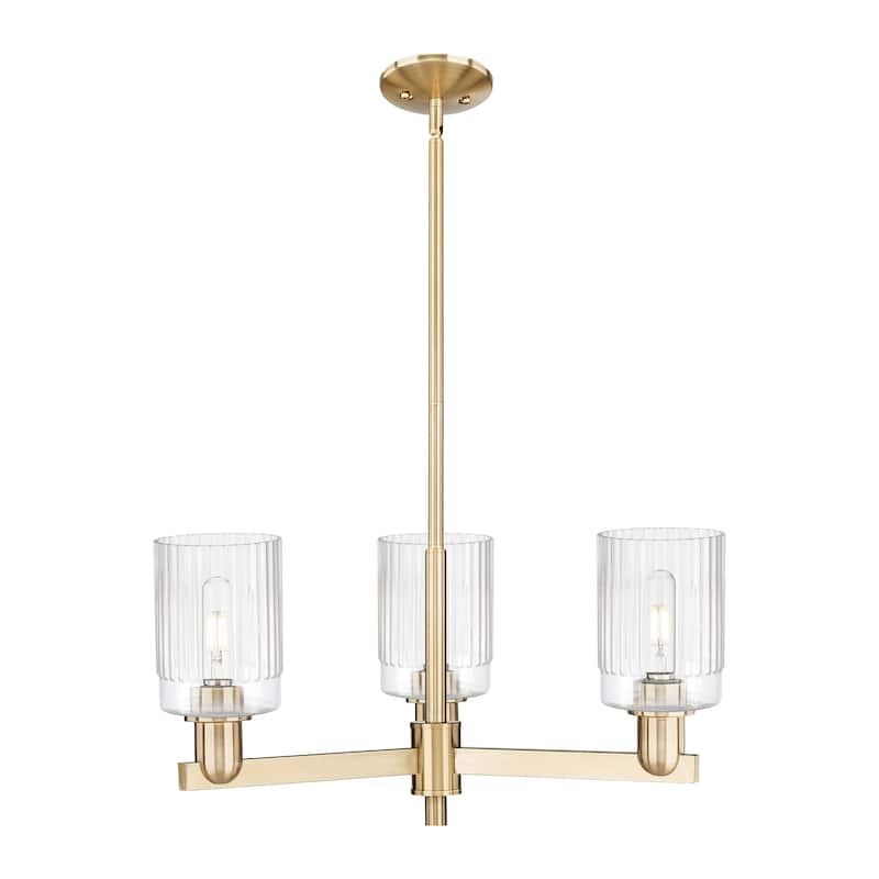 Innovations Lighting Endless Possibilities Arcadia - Hadley - 3 Light 26" Stem Hung Chandelier - Clear/Champagne Bronze