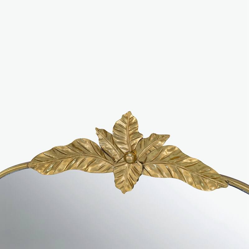 39.5" x 35" Gold Arched Mirror with Metal Frame