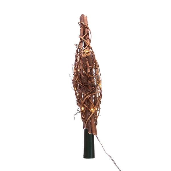 Kurt Adler 20Light Fairy Light Natural Rattan Star Tree Topper Bed