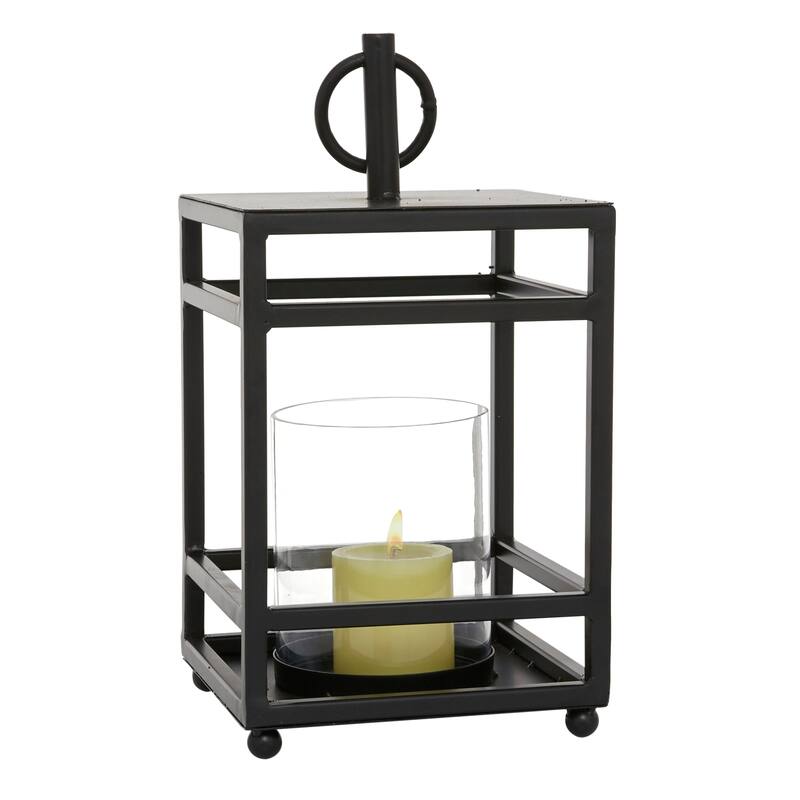 Black Metal Decorative Indoor Outdoor Candle Lantern