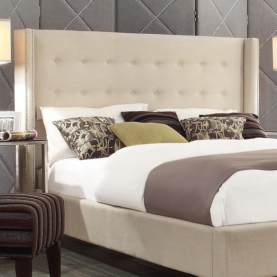 Tan deals tufted headboard