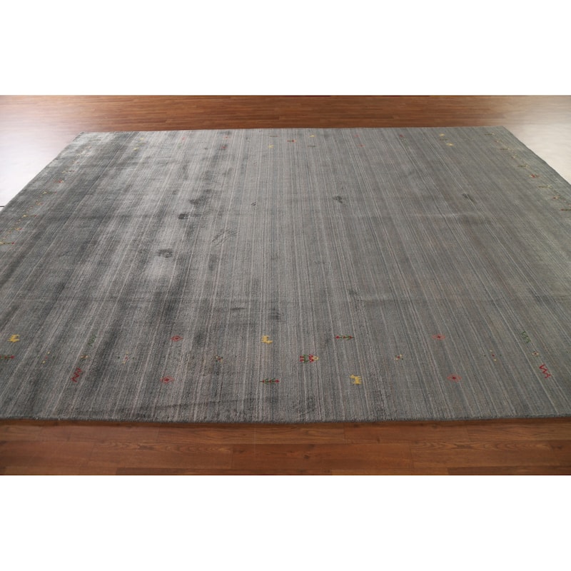 Gabbeh Area Rug Handmade Bedroom Wool Carpet - 8'9"x 11'8"