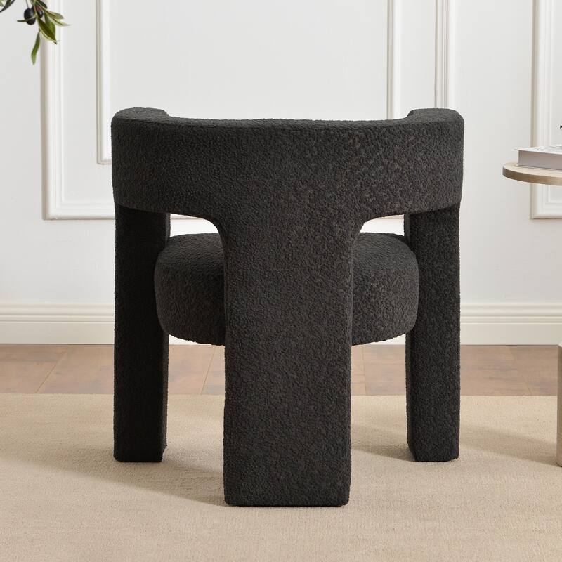KINWELL 28" Wide Boucle Upholstered Square Armchair