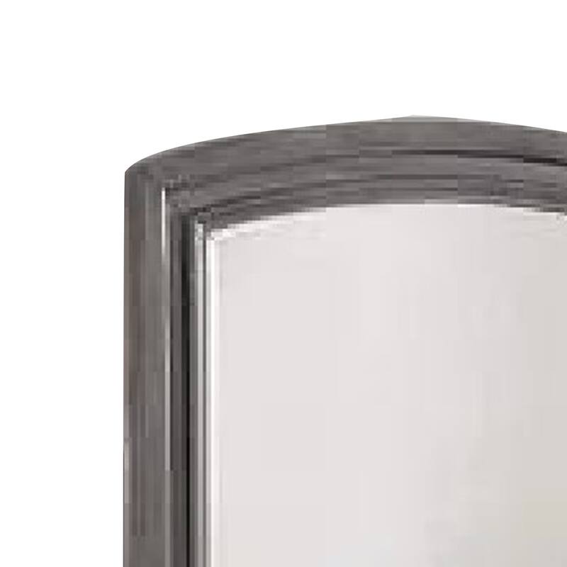 Dresser Mirror, Gray Pine Wood Frame, Farmhouse Carved Details 36x42