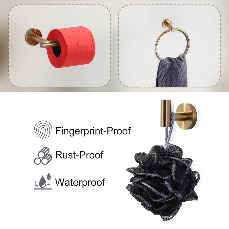 WOWOW 3-Piece Bath Hardware Set with Mounting Hardware