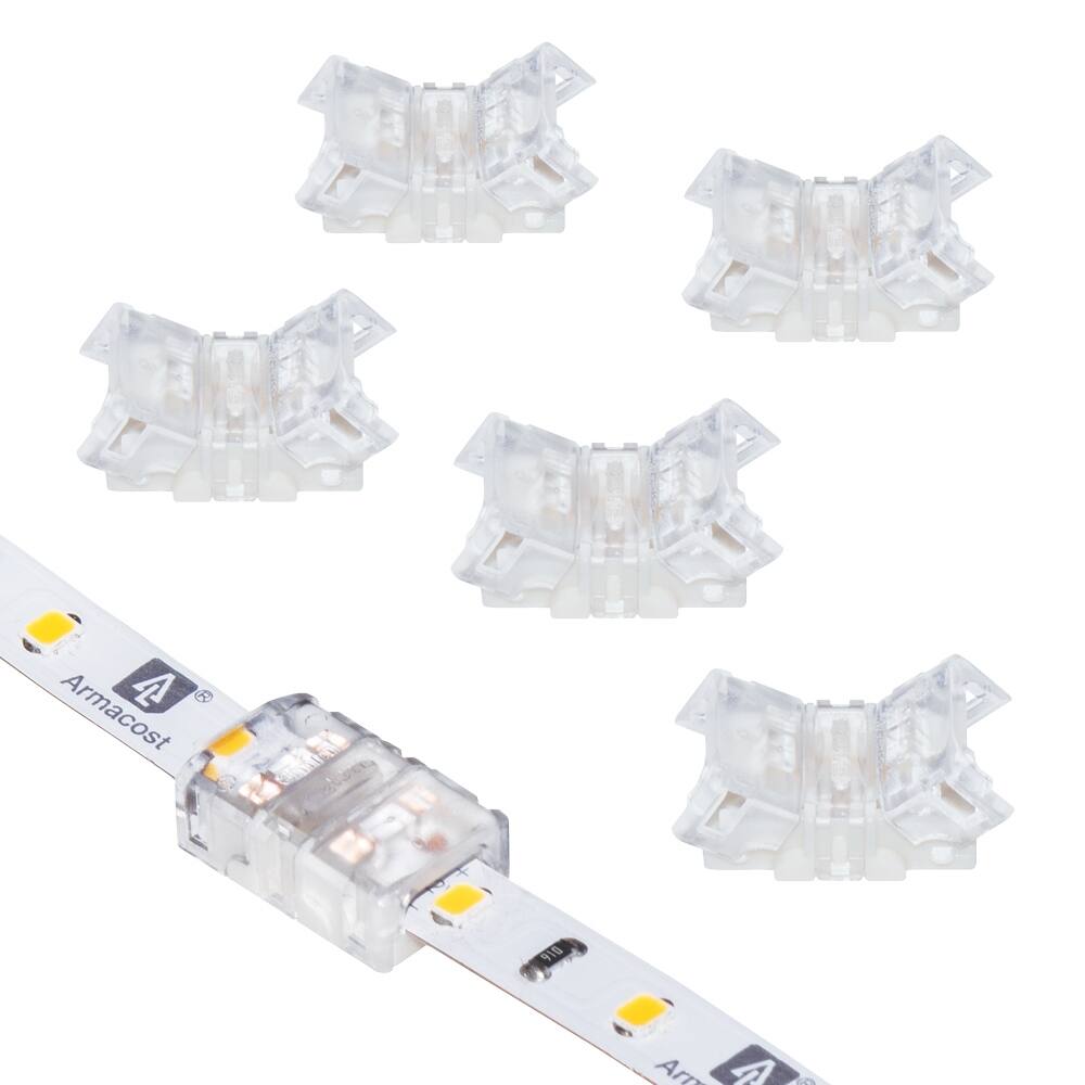Armacost Lighting WireGrip 2 Pin LED Strip Light Tape to Tape Splice Connectors - 6 Pack