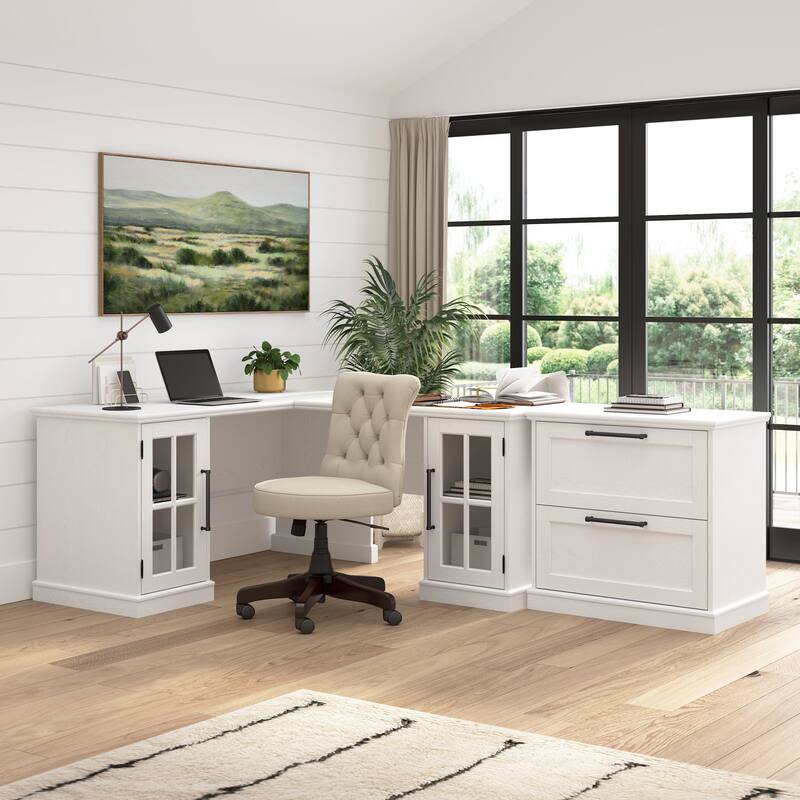 Westbrook 60W L Shaped Desk with Storage by Bush Furniture