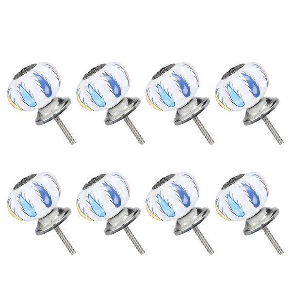 8pcs 40mm Ceramic Knobs Drawer Knob Pumpkin Pull Handle Home Door Cabinet Cupboard Wardrobe Dresser Accessories 8pcs #3