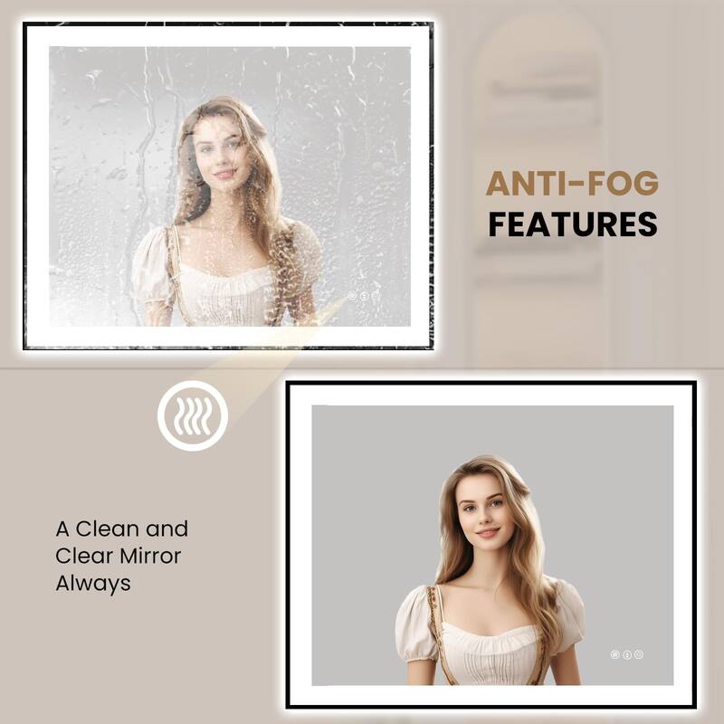 40x32 Inch Frameless LED Bathroom Mirror,Smart Mirror