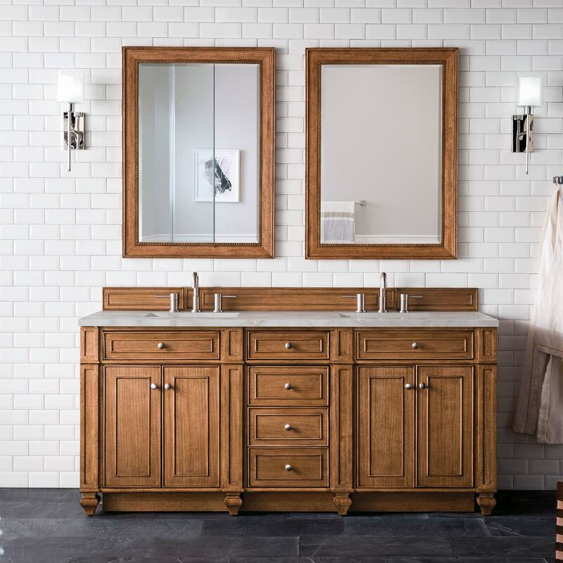 James Martin Vanities 157-V72-3VSL Bristol 72" Double Basin Walnut