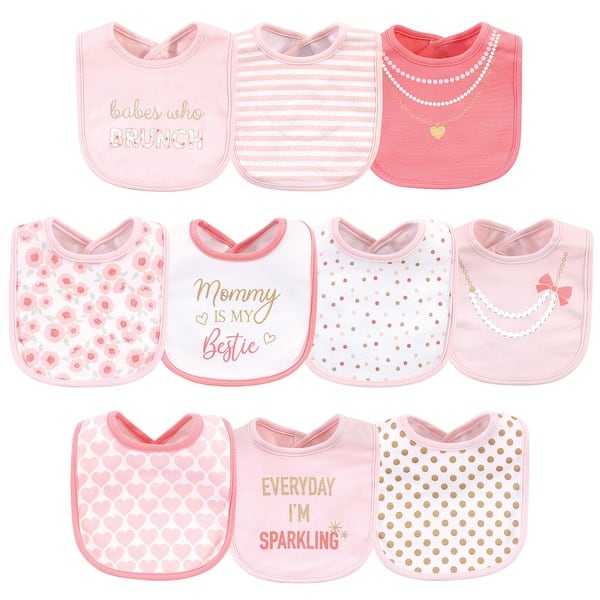 slide 1 of 1, Little Treasure Baby Girl Cotton Bibs 10pk, Brunch, One Size - Brunch - One Size One Size - Brunch