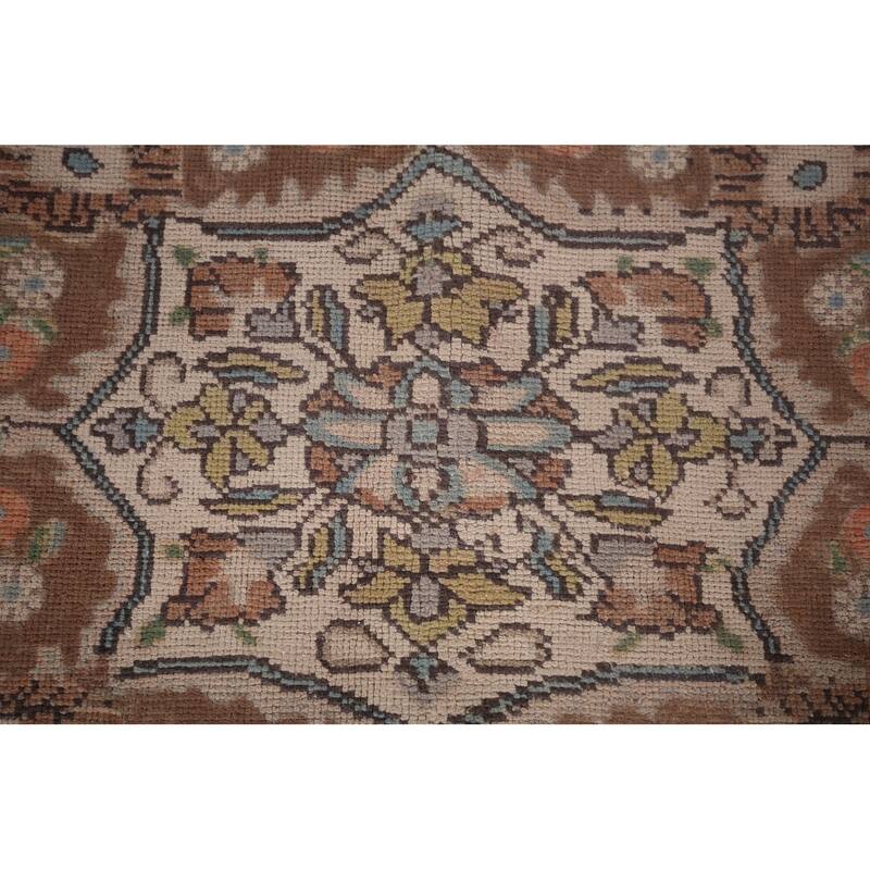Gray Blue Tabriz Persian Vintage Area Rug Hand-Knotted Wool Carpet - 8'0"x 10'7"