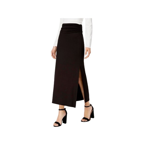ruched side split maxi skirt
