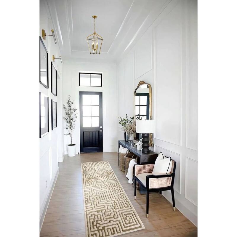 5-Light Antique Brass and Grey Metal Frame Chandelier