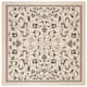 SAFAVIEH Courtyard Clarine Indoor/ Outdoor Waterproof Patio Backyard Rug - 6'7" x 6'7" Square - Sand/Black