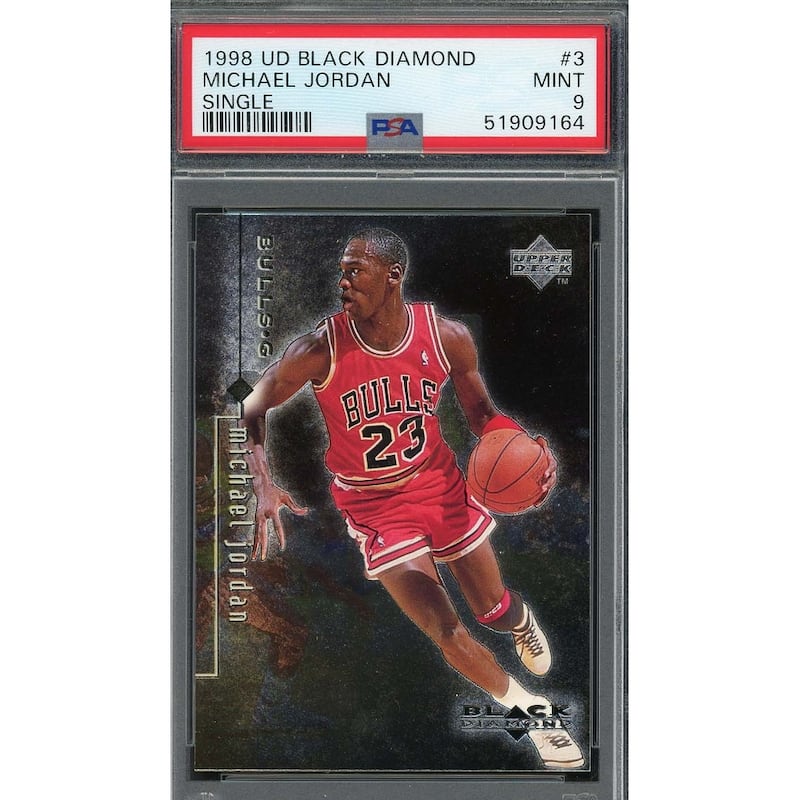 Michael Jordan 1998 Upper Deck Black Diamond Basketball Card #3 Graded PSA 9 - 8'6" x 11'6"