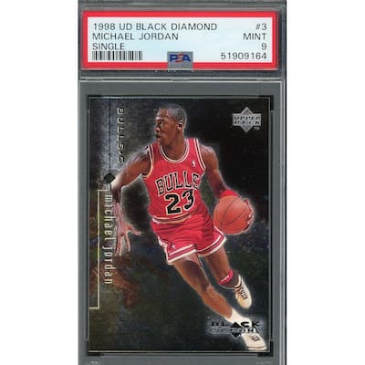 Michael Jordan 1998 Upper Deck Black Diamond Basketball Card #3 Graded PSA 9 - 8'6" x 11'6"