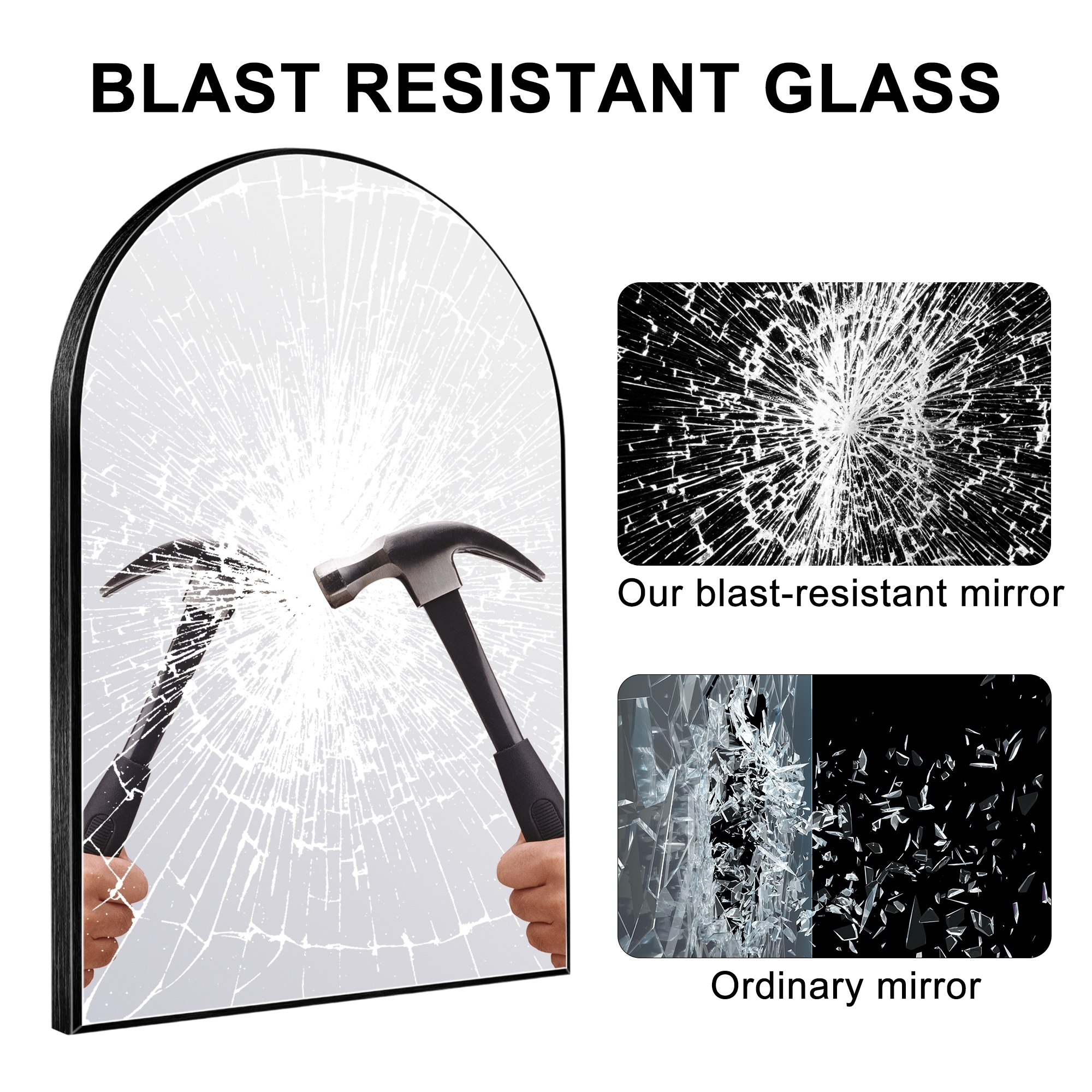 Bathroom Arch Aluminum Wall Mirror Vanity Mirrors