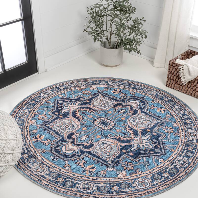 JONATHAN Y Cirali Ornate Large Medallion Machine Washable Area Rug