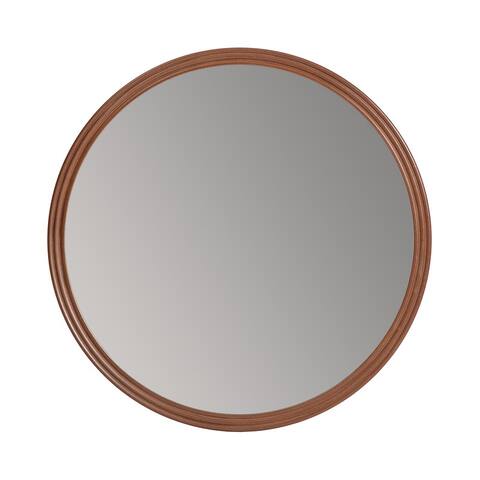 Decorative 30in Brown Round Carved 30-in Mirror - 30in x 30in x 1in