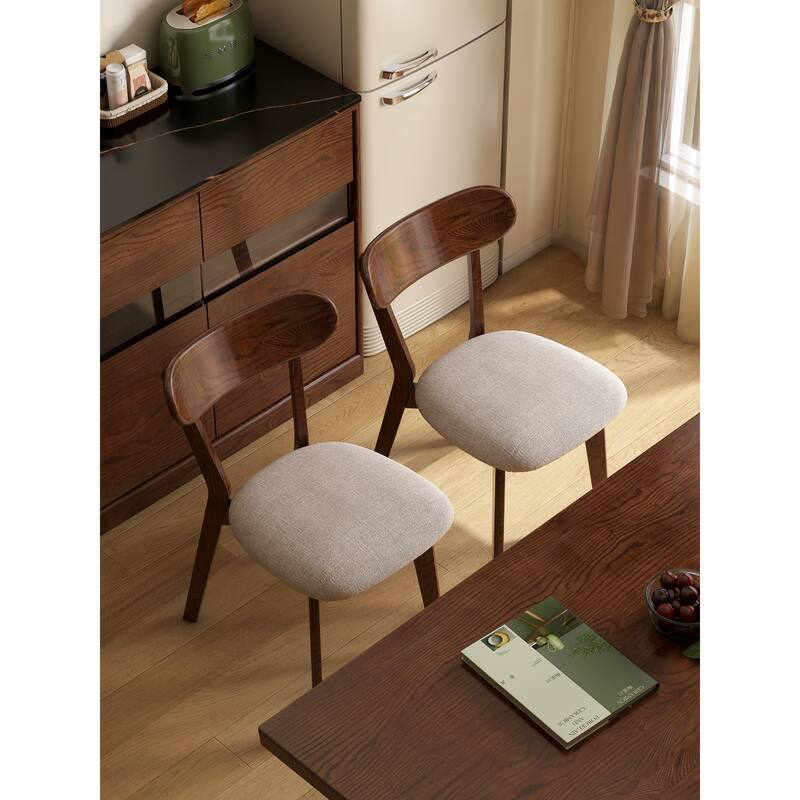 GDFStudio - Eliza Solid Oak Dining Chair with Comfortable Curved Back