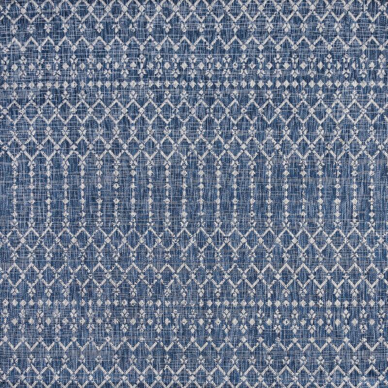 JONATHAN Y Trebol Moroccan Geometric Textured Weave Indoor/Outdoor Area Rug - 5'3" Square - Navy/Light Gray