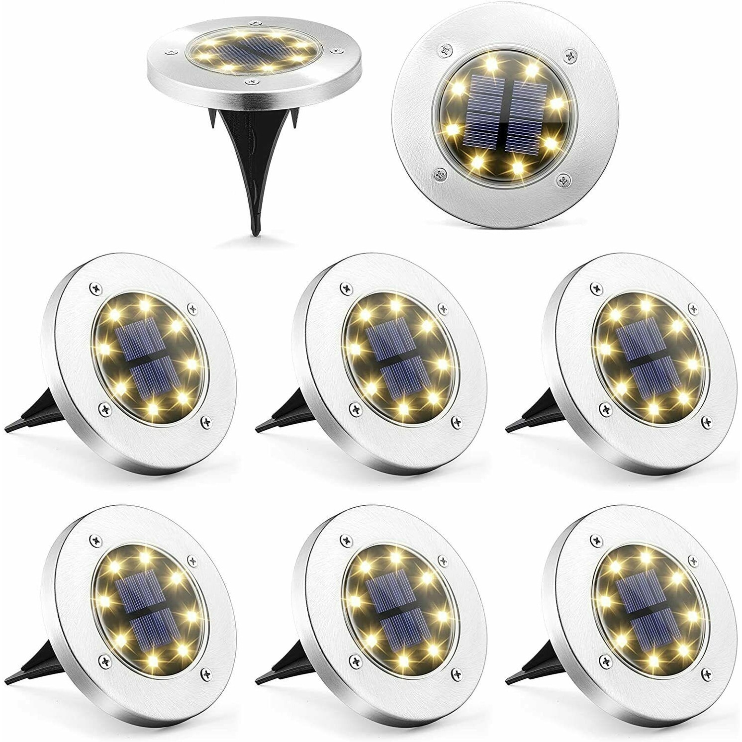 8 pack solar deck lights outlet