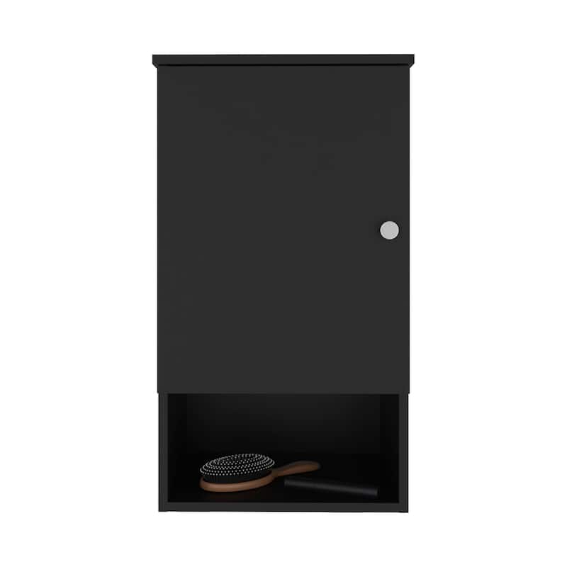 Medicine Cabinet with 1 Door, 3 Shelves for Bathroom Storage, Space-Saving, Durable Manufactured Wood