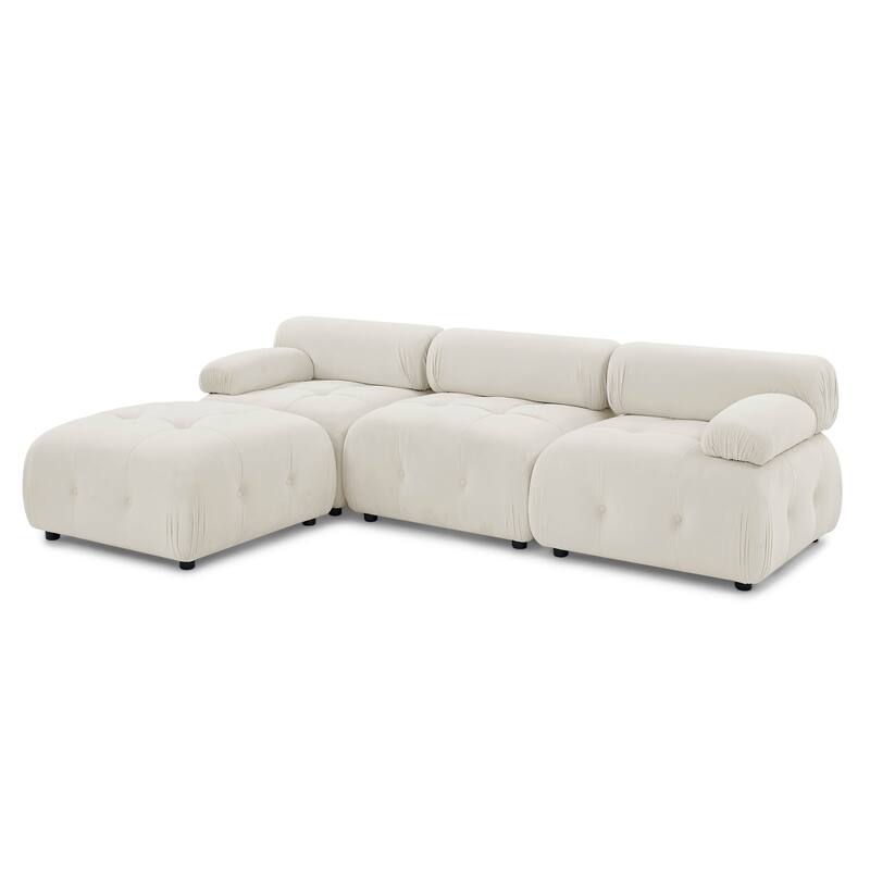 Modular Sectional Sofa L Shaped Couch with Reversible Ottoman