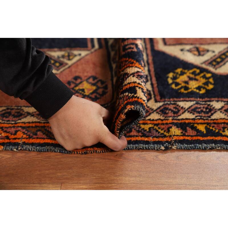 Tribal Anatolian Turkish Vintage Runner Rug Hand-Knotted Wool Carpet - 3'4"x 11'3"