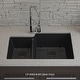 preview thumbnail 4 of 7, 32 Inch Lexicon Platinum Quartz Composite Drop-in Undermount Galaxy Black - 19" W x 32" L x 9.75" H