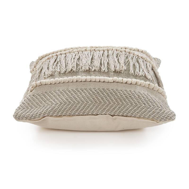 Sevita Willow Fringed Cotton Throw Pillow