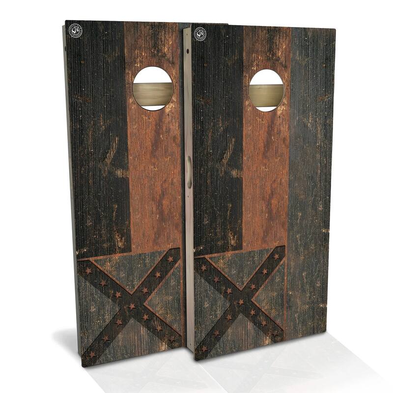 Mississippi Flag Rustic Outdoor Cornhole Board Set - Backyard 2x4 - Include Hole Lights