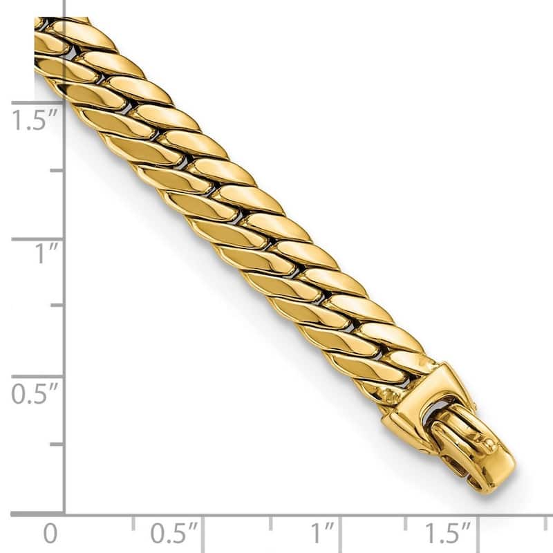 Curata 14k Gold Large Snake Chain Bracelet 7.5 Inch