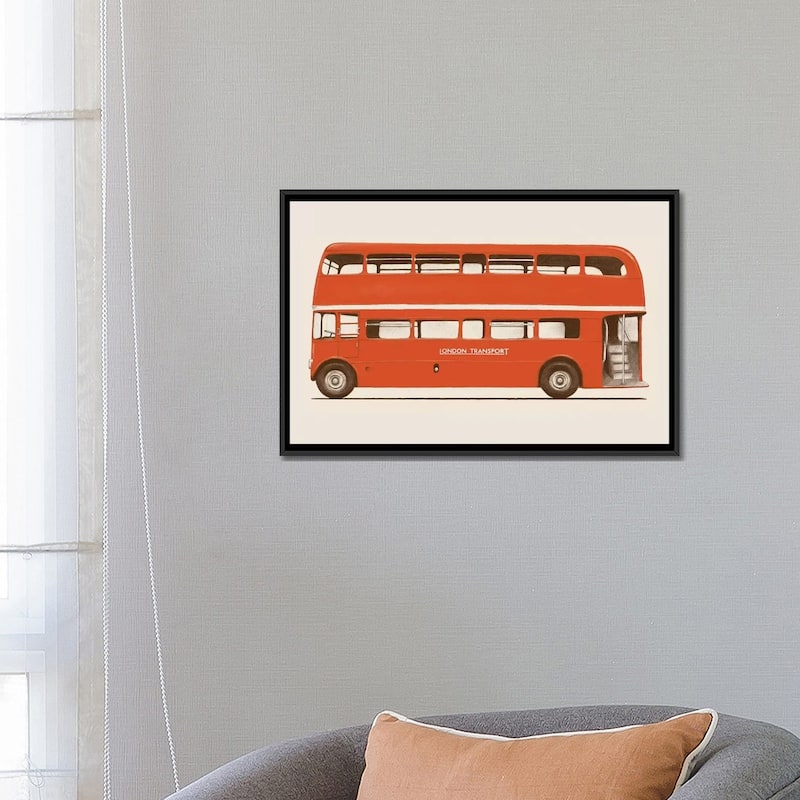 iCanvas "English Bus (London Transport Double-Decker)" by Florent Bodart Framed