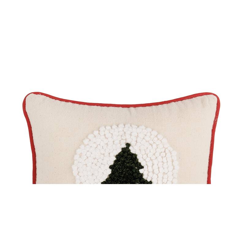 Snow Globe Tree French Knot Throw Pillow
