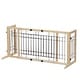 preview thumbnail 8 of 15, 38"-71" Adjustable Freestanding Pet Gate - Natural Wood Design for Doorways and Stairs