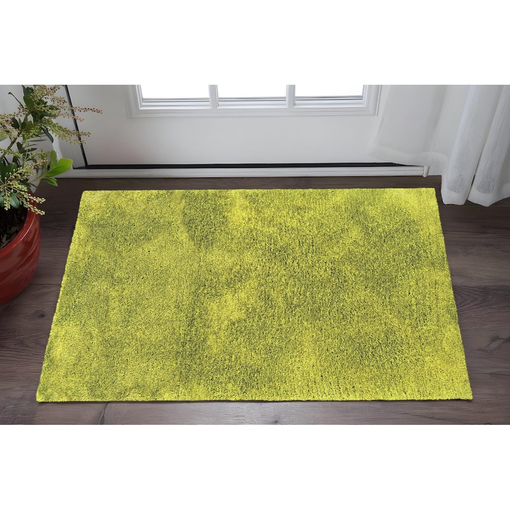 HomeRoots Solid Color Shag Rectangle Area Rug - 62.99 in. x 38.98 in. x 1.60 in.