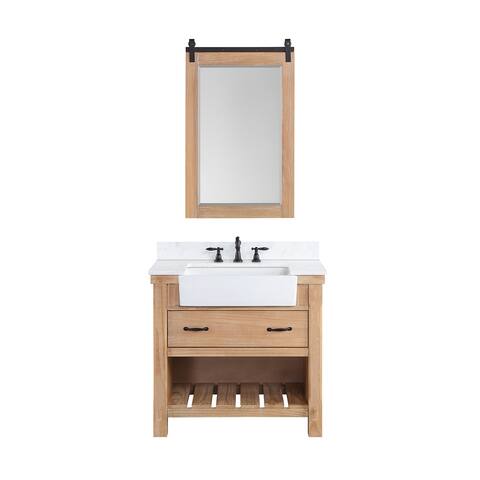 Villareal Bath Vanity with Composite Stone Top, Basin and Mirror
