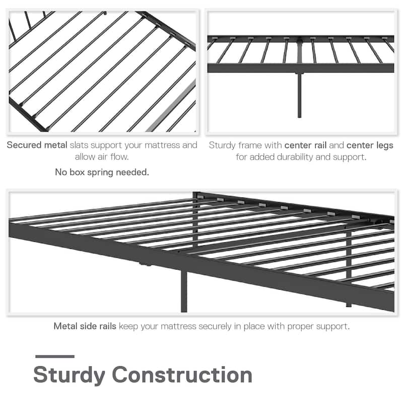 RealRooms Ares Adjustable Height Metal Bed Frame