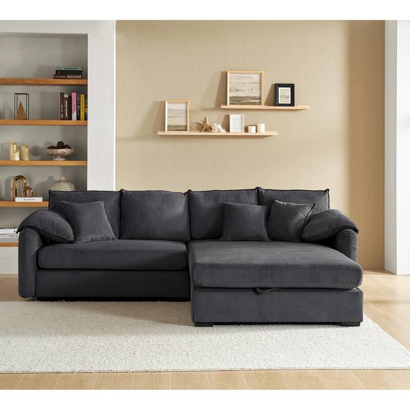 Cesare Modern 2-Piece Reversible Cushions Sectional with Storage by HULALA HOME