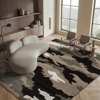 SAFAVIEH Florida Shag Kenny Camouflage 1.2-inch Thick Rug