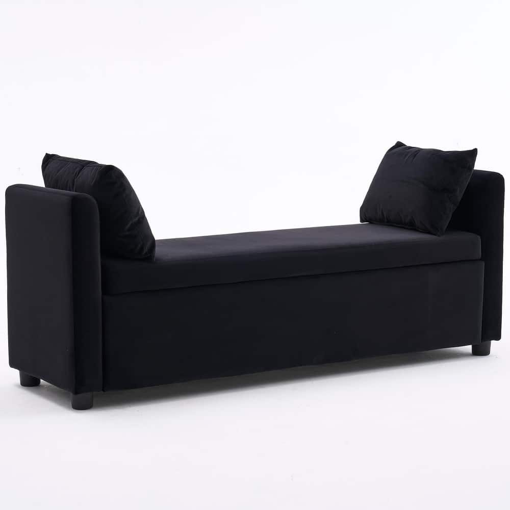 Velvet/Leather Storage Bench for Bedroom,End of Bed Bench for King Size Bed, Modern Upholstered Long Ottoman Bench for Entryway