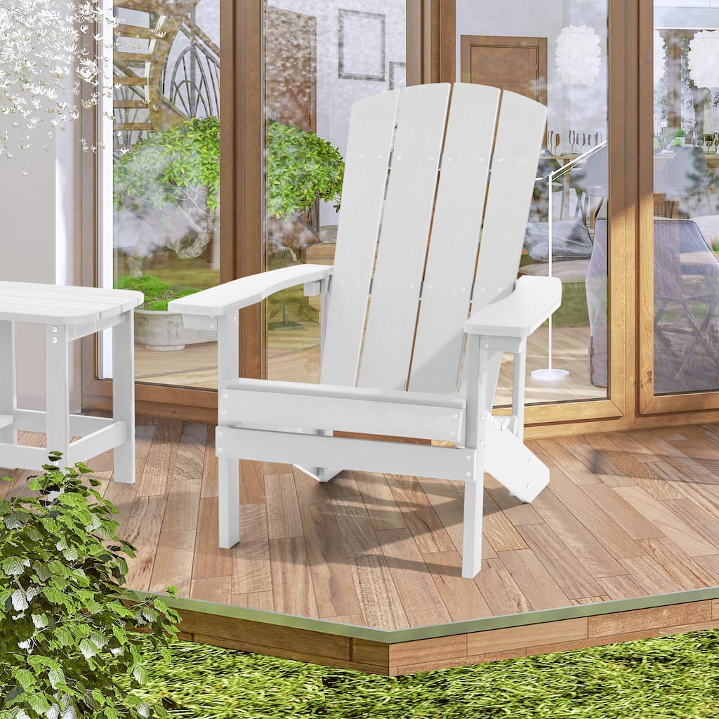 BONOSUKI Patio Adirondack Chair with Cupholder Weather Resistant Chair