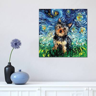 iCanvas "Yorkie Night" by Aja Trier Canvas Print