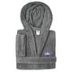 preview thumbnail 16 of 18, Sweet Kids 100% Polyester SUPER PLUSH Double Brushed Hooded Bathrobe - CROWN Grey - L