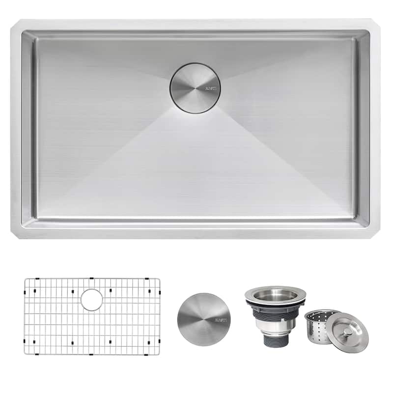 Ruvati 30-inch Undermount 16 Gauge Tight Radius Kitchen Sink Stainless Steel Single Bowl - RVH7300 - 30" x 18"